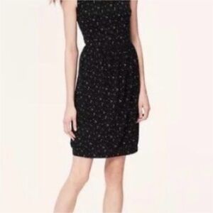LOFT NWT Black White Lined Dress Sleeveless Size Large